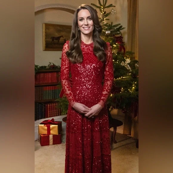 Needle & Thread Red Long Sleeve Dress - Picture 2 of 4